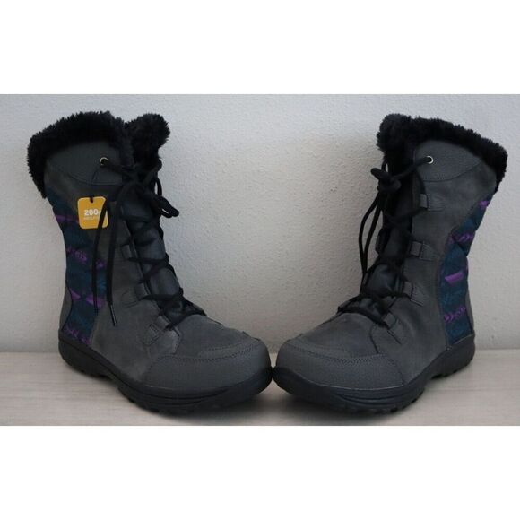 Columbia 1554171 Women's Sz 10 Black/Dark Lavender Ice Maiden II Snow Boots - Picture 9 of 12